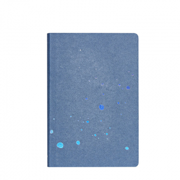 Nuuna, Notizbuch, Flex-Cover aus recyceltem Denim, Seiten minidots, Print Sublime, Hologram Effekt blau, front